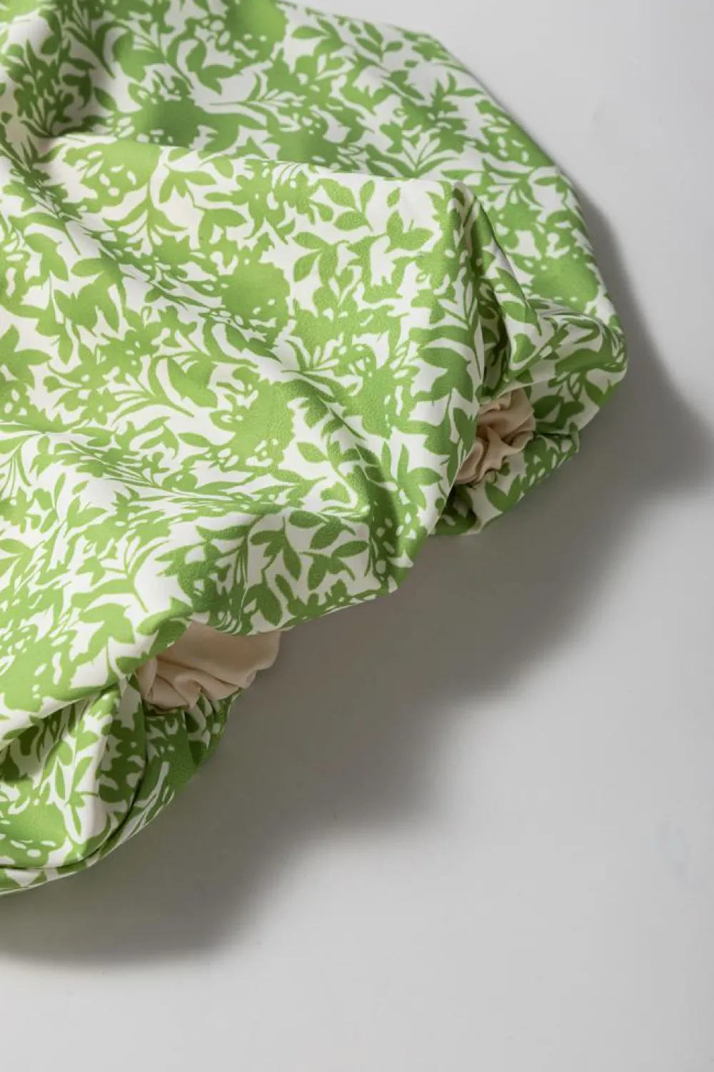 Outlet Dear-Lover Floral Ruffle Puff Short Sleeve Frilled Collar V Neck Blouse Light Green