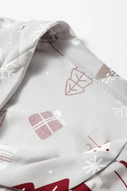 Best Dear-Lover Christmas Printed Shirt and Pants Pajama Set Light Grey