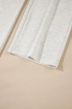 Online Dear-Lover Cross-Waist Wide Leg Lounge Pants Light Grey