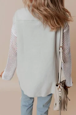 Discount Dear-Lover Flap Pockets Contrast Buttons Front Jacket Vest Light Grey