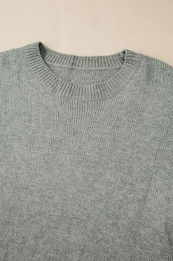 Outlet Dear-Lover Flower Sleeve Drop Shoulder Sweater Light Grey