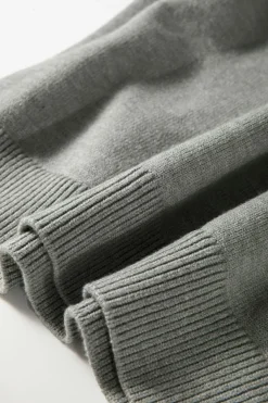 Best Dear-Lover Pearled Drop Shoulder Round Neck Sweater Light Grey