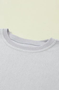 Hot Dear-Lover Ribbed Corduroy Oversized Sweatshirt Light Grey
