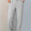 Outlet Dear-Lover Solid Color Fleece Lined Drawstring Waist Joggers Light Grey