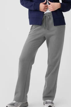 Clearance Dear-Lover Solid Color Fleece Lined Drawstring Waist Casual Pants Light Grey