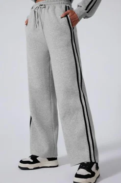 Outlet Dear-Lover Solid Color Side Striped Sweatshirt Active Set Light Grey