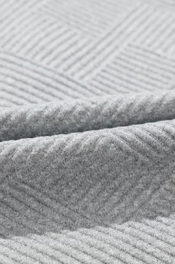 Discount Dear-Lover Textured Knit Buttoned Kangaroo Pocket Sweatshirt Light Grey
