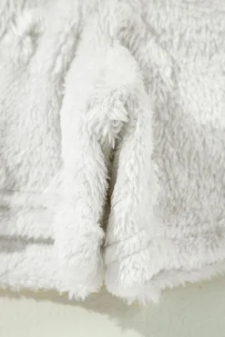 Best Dear-Lover Textured Leopard Fleece Loose Two Piece Lounge Set Light Grey