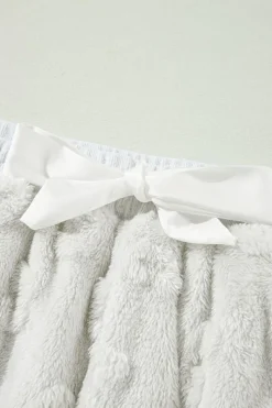 Best Dear-Lover Textured Leopard Fleece Loose Two Piece Lounge Set Light Grey