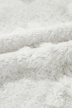 Best Dear-Lover Textured Leopard Fleece Loose Two Piece Lounge Set Light Grey