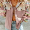 New Dear-Lover Aztec Patch Drawstring Hooded Zip Up Jacket Light Pink