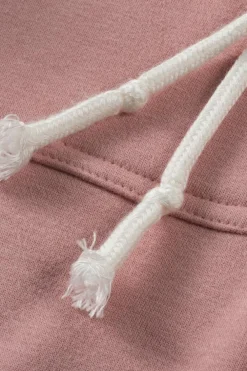 New Dear-Lover Aztec Patch Drawstring Hooded Zip Up Jacket Light Pink