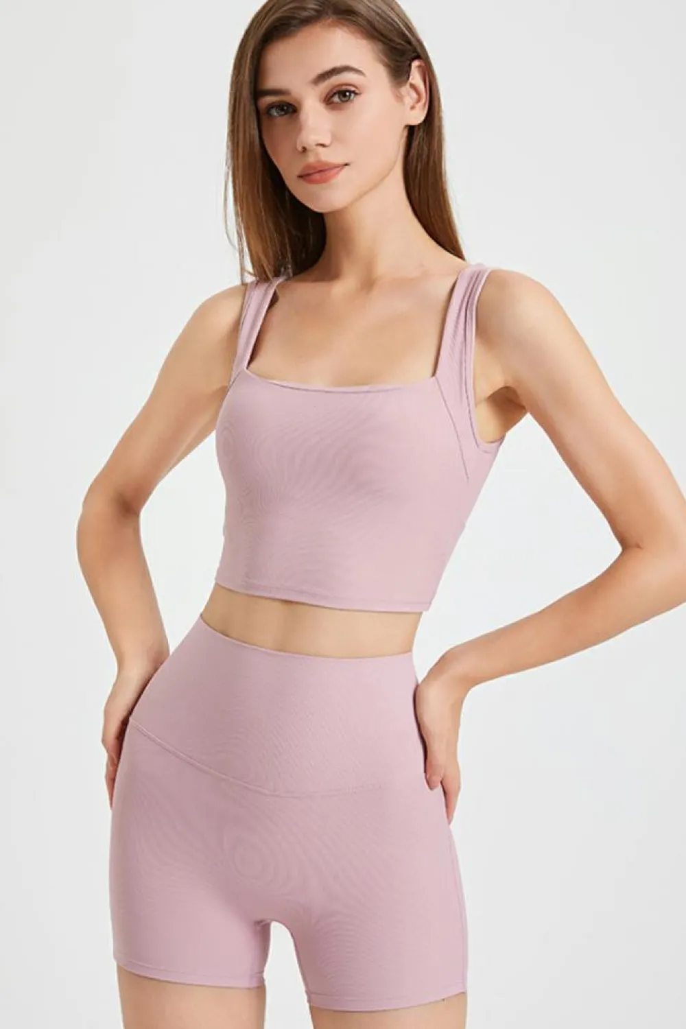 Sale Dear-Lover Back Cross Waistband Yoga Shorts Light Pink