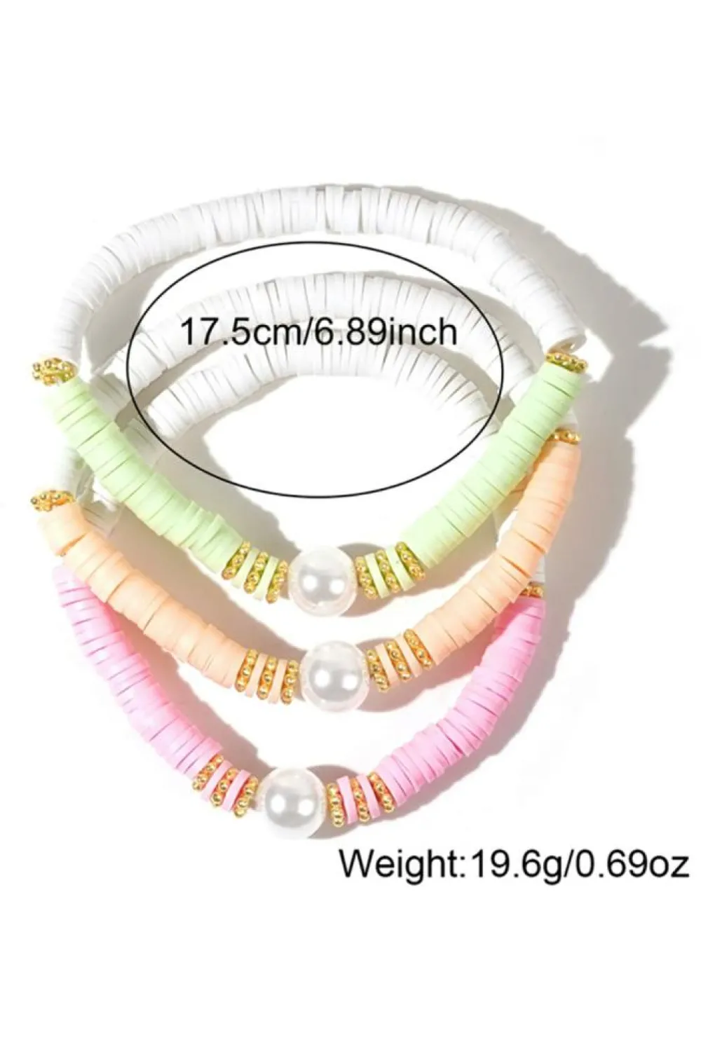 Discount Dear-Lover Bohemian Style Beaded Stretch Bracelet Light Pink