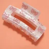 Hot Dear-Lover Bow Knot Print Acrylic Square Hair Claw Light Pink