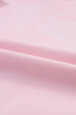 New Dear-Lover Colorblock Star Patched Half Sleeve Oversized Tee Light Pink