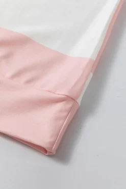 Online Dear-Lover Colorblock Striped Drop Shoulder Long Sleeve Top Light Pink