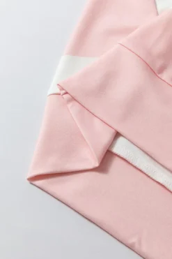 Online Dear-Lover Colorblock Striped Drop Shoulder Long Sleeve Top Light Pink
