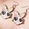 New Dear-Lover Easter Rabbit Hook Dangle Earrings Light Pink