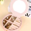 Discount Dear-Lover Jewelry Organizer Cases with Mirror Light Pink