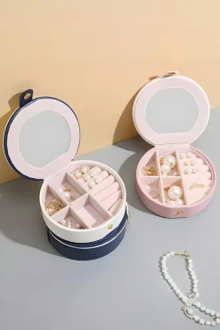 Discount Dear-Lover Jewelry Organizer Cases with Mirror Light Pink