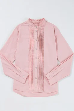 Discount Dear-Lover Pleated Button-Up Loose Fit Casual Shirt Light Pink