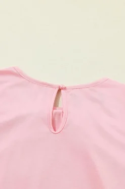 Discount Dear-Lover Pleated Round Neck Sleeveless Top Light Pink
