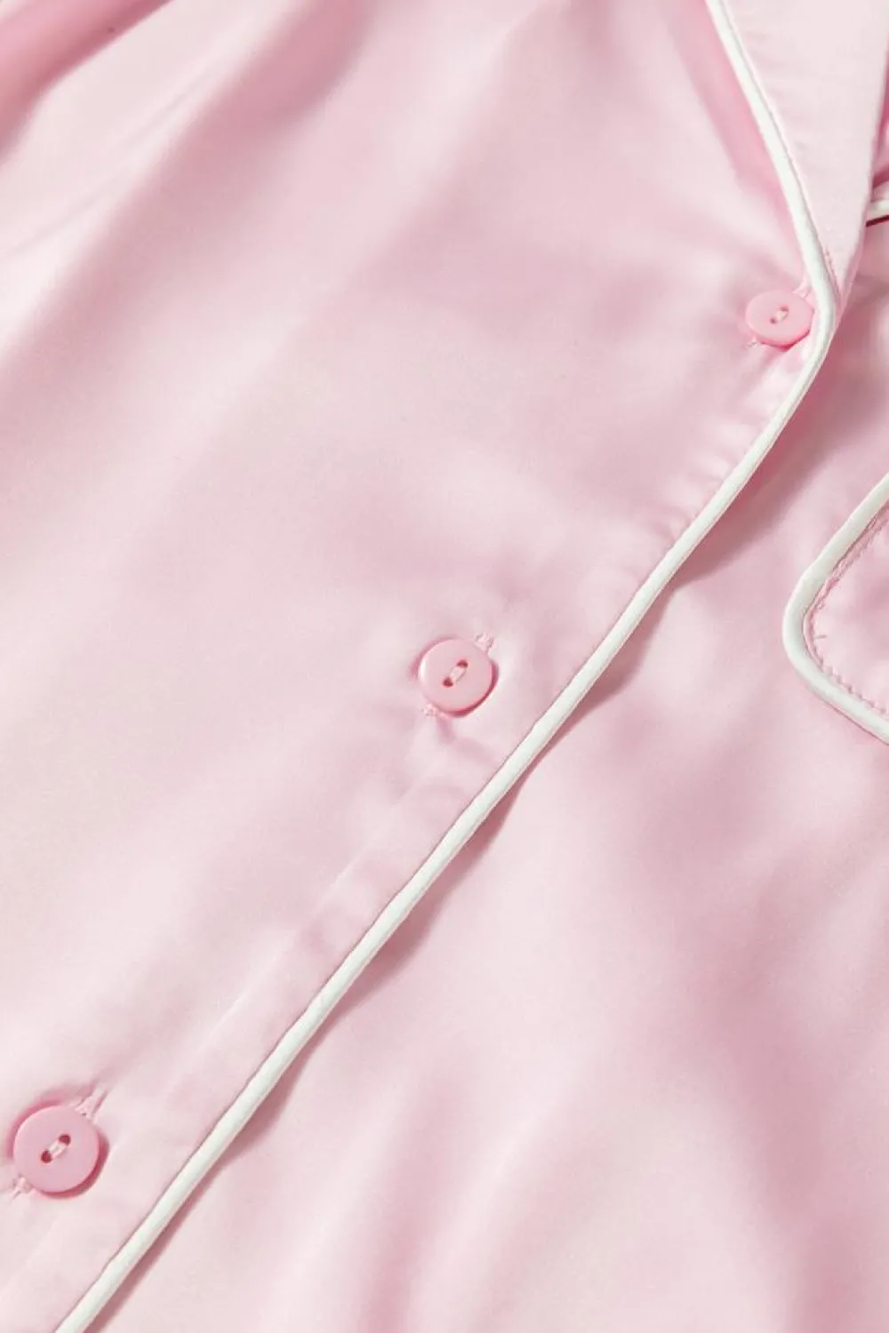 Hot Dear-Lover Satin Knot Accent Shirt and Ruffled Pants Lounge Set Light Pink