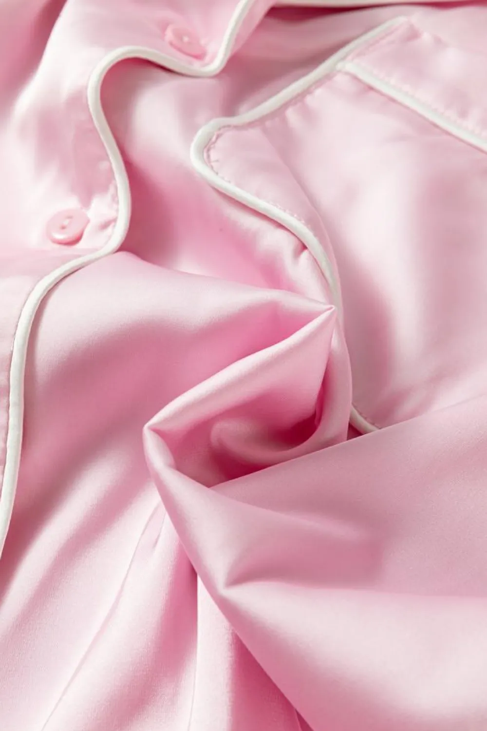 Hot Dear-Lover Satin Knot Accent Shirt and Ruffled Pants Lounge Set Light Pink