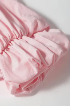 Sale Dear-Lover Scoop Neck Bubble Sleeve Tee Light Pink