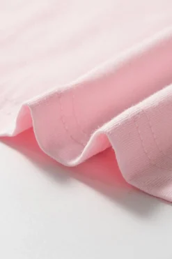Sale Dear-Lover Scoop Neck Bubble Sleeve Tee Light Pink