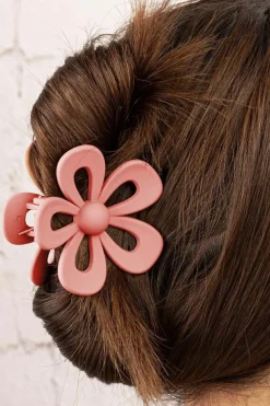 Online Dear-Lover Sweet Hollowed Flower Shape Claw Clip Light Pink