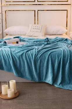 Discount Dear-Lover Textured Soft Fleece Large Throw Blanket Light Pink