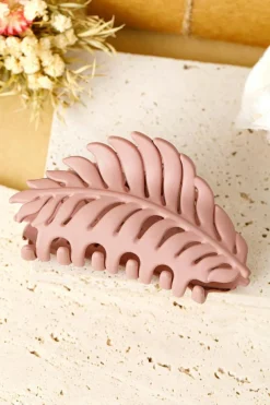 Hot Dear-Lover Trendy Big Leaf Hair Claw Clip Light Pink