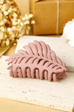Hot Dear-Lover Trendy Big Leaf Hair Claw Clip Light Pink