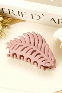 Hot Dear-Lover Trendy Big Leaf Hair Claw Clip Light Pink