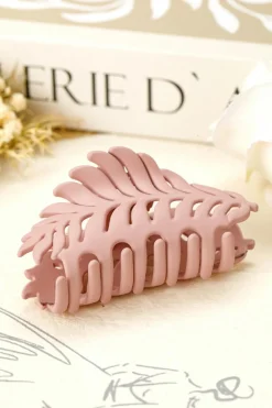 Hot Dear-Lover Trendy Big Leaf Hair Claw Clip Light Pink