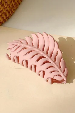 Hot Dear-Lover Trendy Big Leaf Hair Claw Clip Light Pink