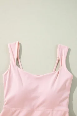 Best Dear-Lover U Neck Sleeveless Side Slit Sports Mini Dress Light Pink