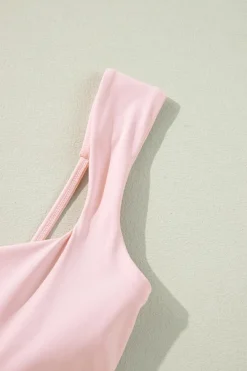 Best Dear-Lover U Neck Sleeveless Side Slit Sports Mini Dress Light Pink