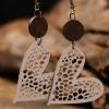 Discount Dear-Lover Valentine Hollow-out Love Heart Dangle Earrings Light Pink