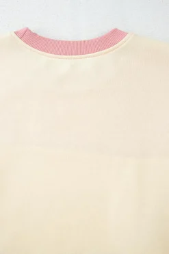 New Dear-Lover Colorblock Patchwork Drop Shoulder Sweatshirt Meadow Mauve