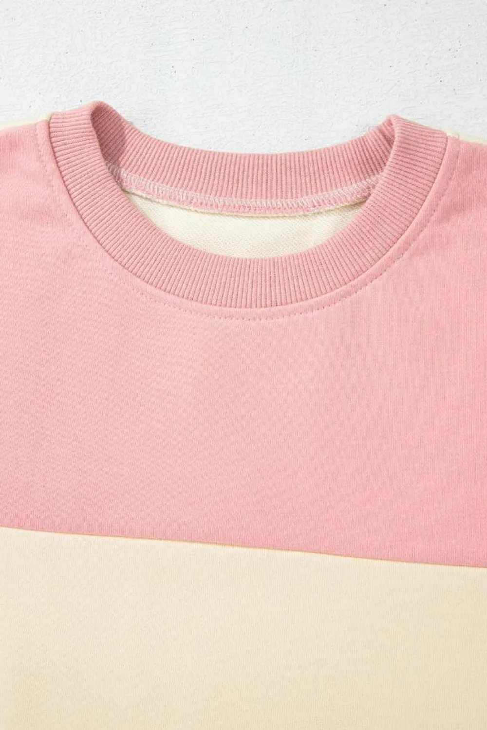 New Dear-Lover Colorblock Patchwork Drop Shoulder Sweatshirt Meadow Mauve