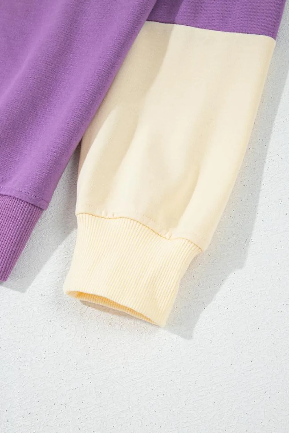 New Dear-Lover Colorblock Patchwork Drop Shoulder Sweatshirt Meadow Mauve