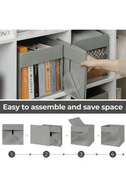 Best Dear-Lover Eco-Friendly Foldable Storage Box with Clear Window Medium Grey