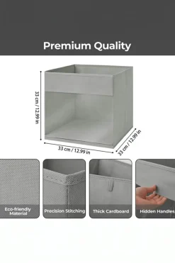 Best Dear-Lover Eco-Friendly Foldable Storage Box with Clear Window Medium Grey