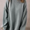 Outlet Dear-Lover Side Split Drop Shoulder Oversized Sweatshirt Medium Grey