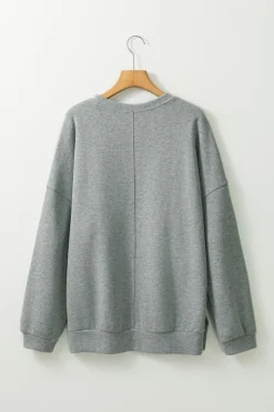 Outlet Dear-Lover Side Split Drop Shoulder Oversized Sweatshirt Medium Grey
