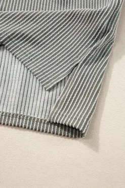 Fashion Dear-Lover Textured Knit Exposed Stitching T-shirt Medium Grey
