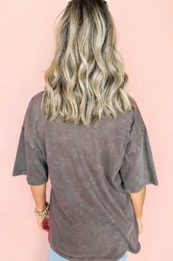 Outlet Dear-Lover Vintage Cheetah Printed Mineral Wash Graphic Tee Medium Grey